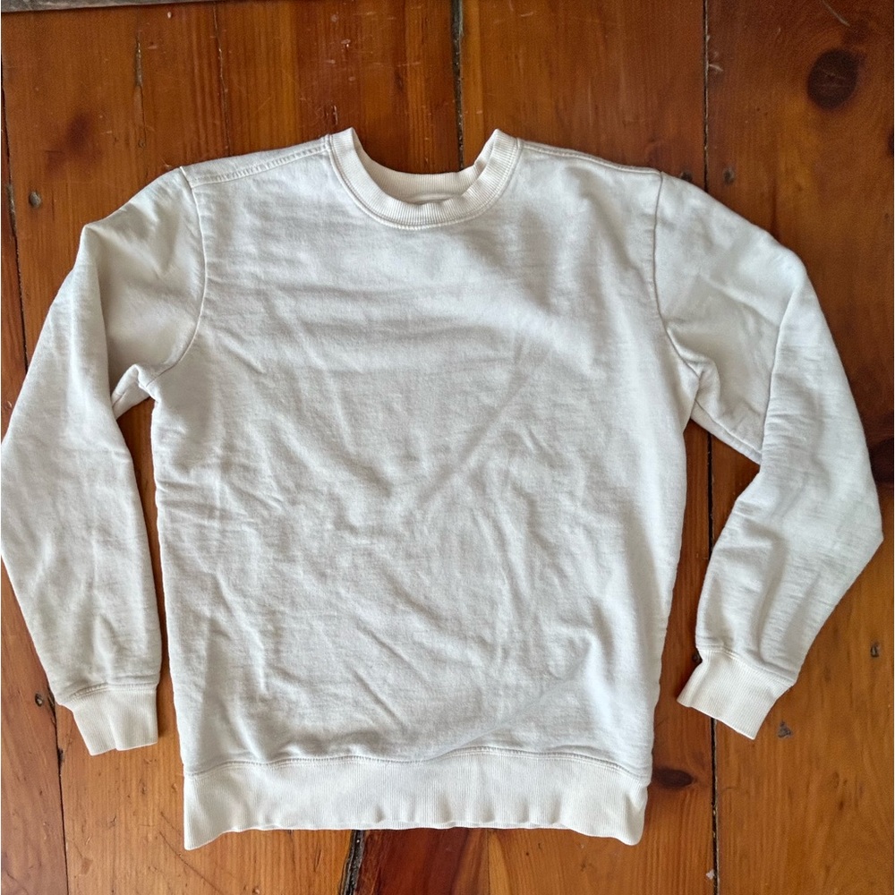 Askov Finlayson adult XXS cream organic cotton crewneck made in Peru